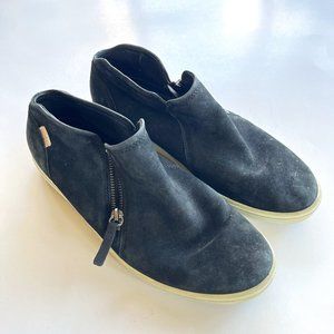 Ecco Soft 7 Side Zip Booties Womens Size 40 US 9 Black Nubuck Leather Casual